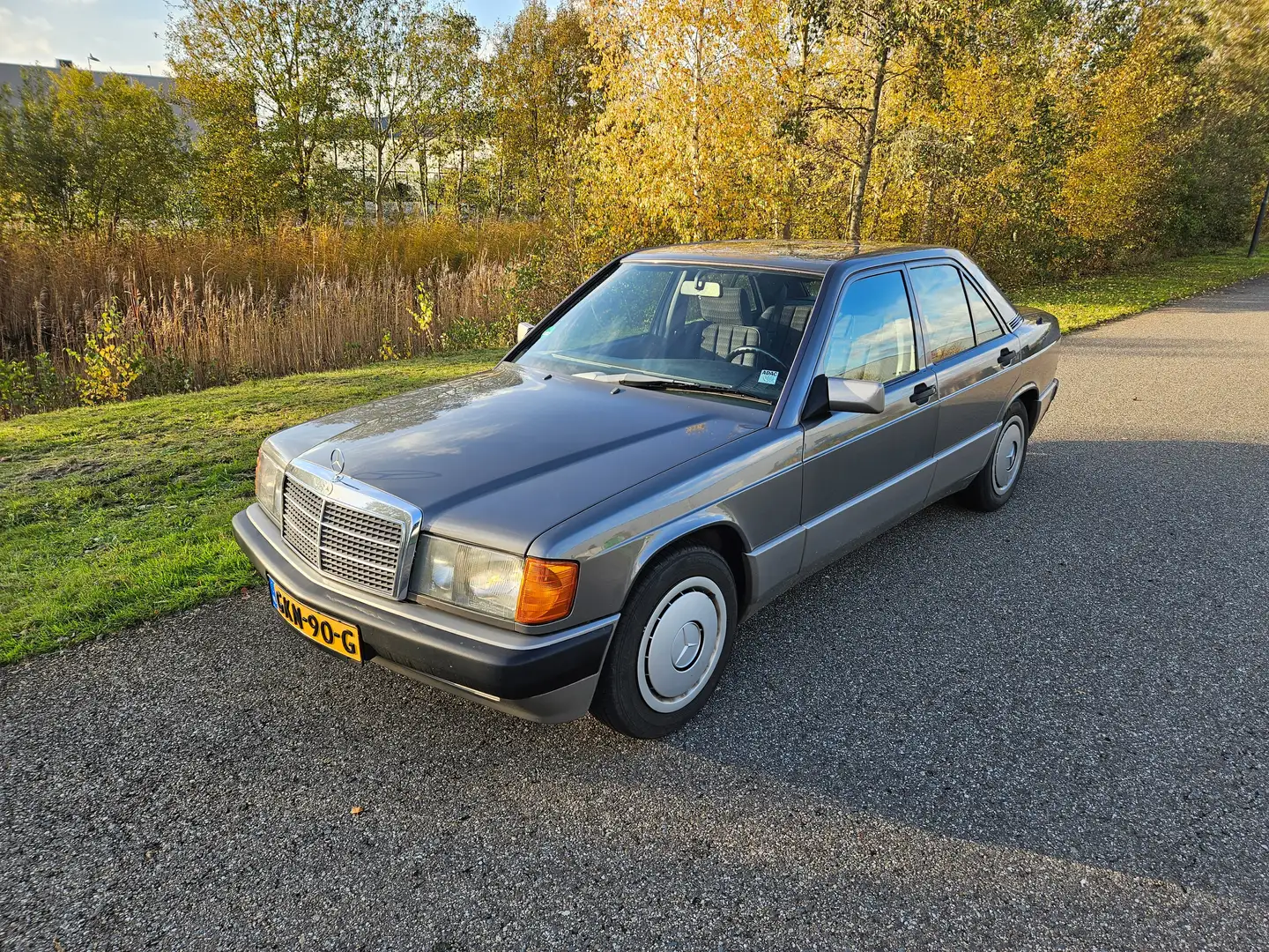 Mercedes-Benz 190 190E 2.0 1990 122PK Automaat/Schuifdak/Leder stuur Gri - 2