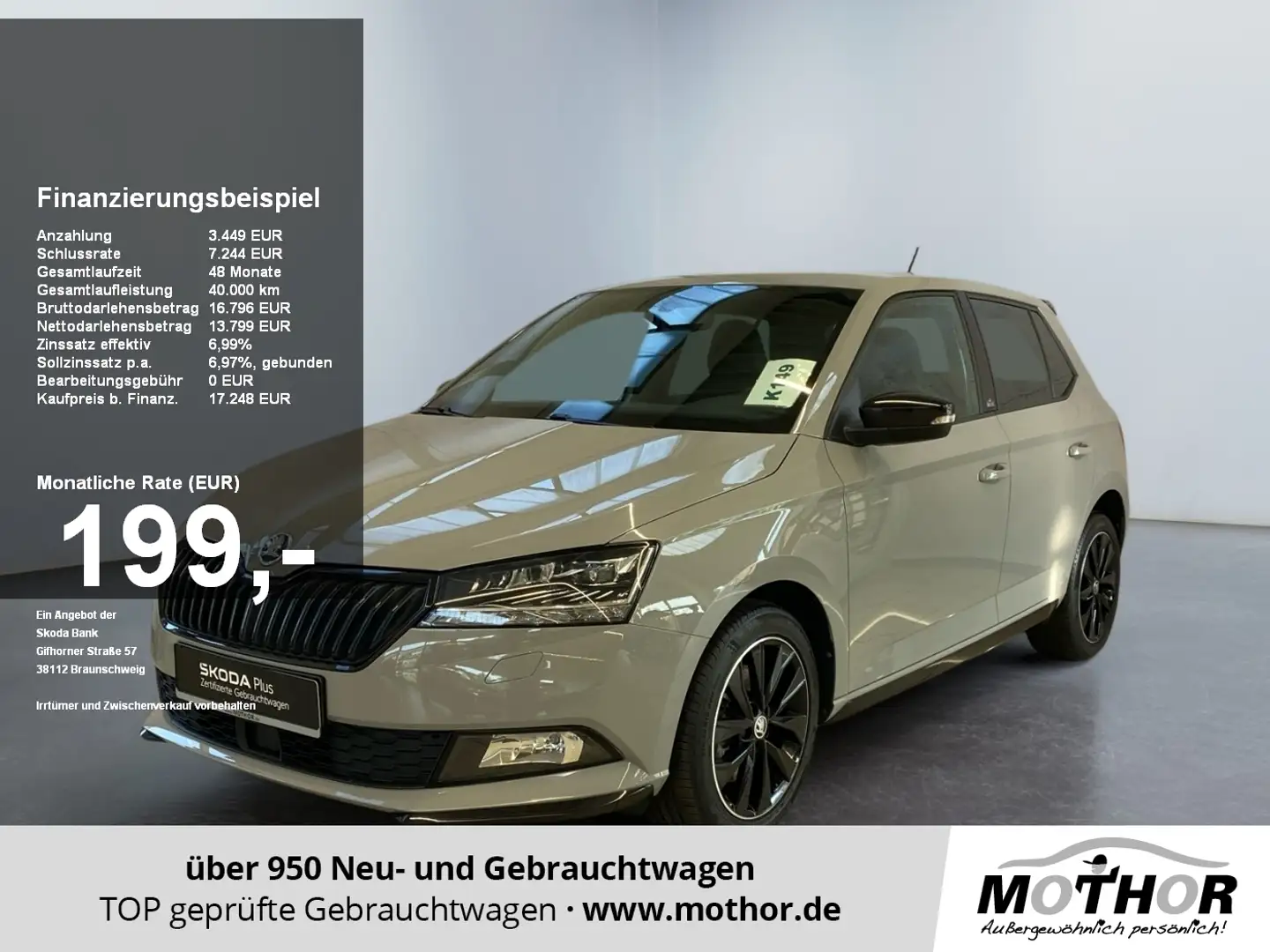 Skoda Fabia Monte Carlo 1.0 TSI SHZ LM LED KeyLess Grau - 1