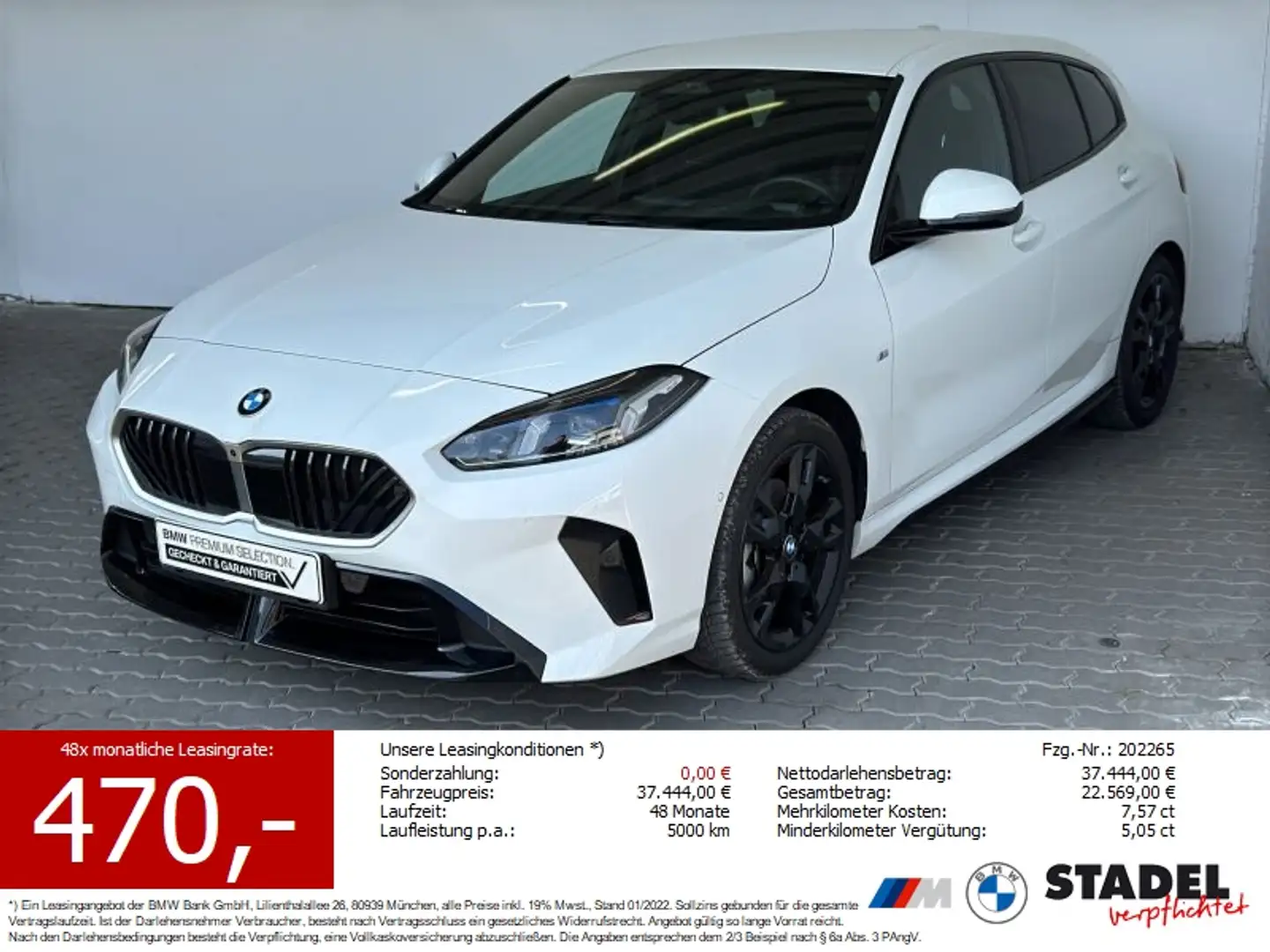 BMW 120 M Sport Navi.LED.ACC.HuD.360°.AHK.Memory.DAB Weiß - 1
