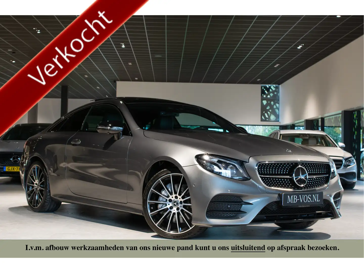 Mercedes-Benz E 400 Coupé 4-M AMG Night|ACC|Keyless|Soflclose|Mem|Pano Grijs - 1