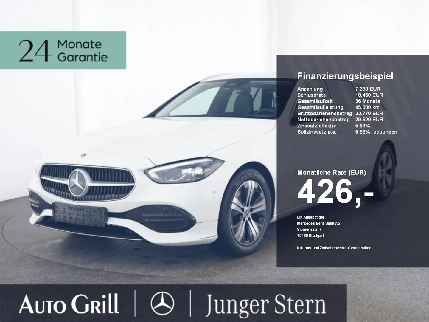 Mercedes-Benz C 200 d T Avantgarde Totw. AHK DistronicVorr Blanc - 1