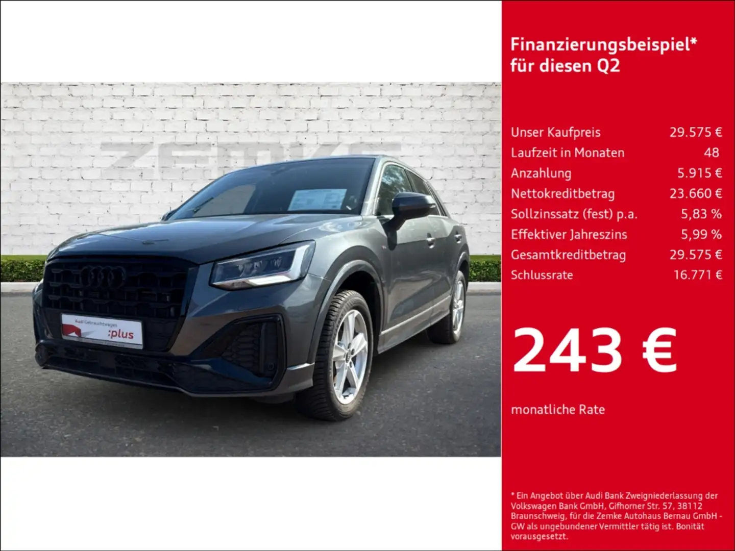 Audi Q2 35 TFSI S tronic S line Navi LED Grau - 1