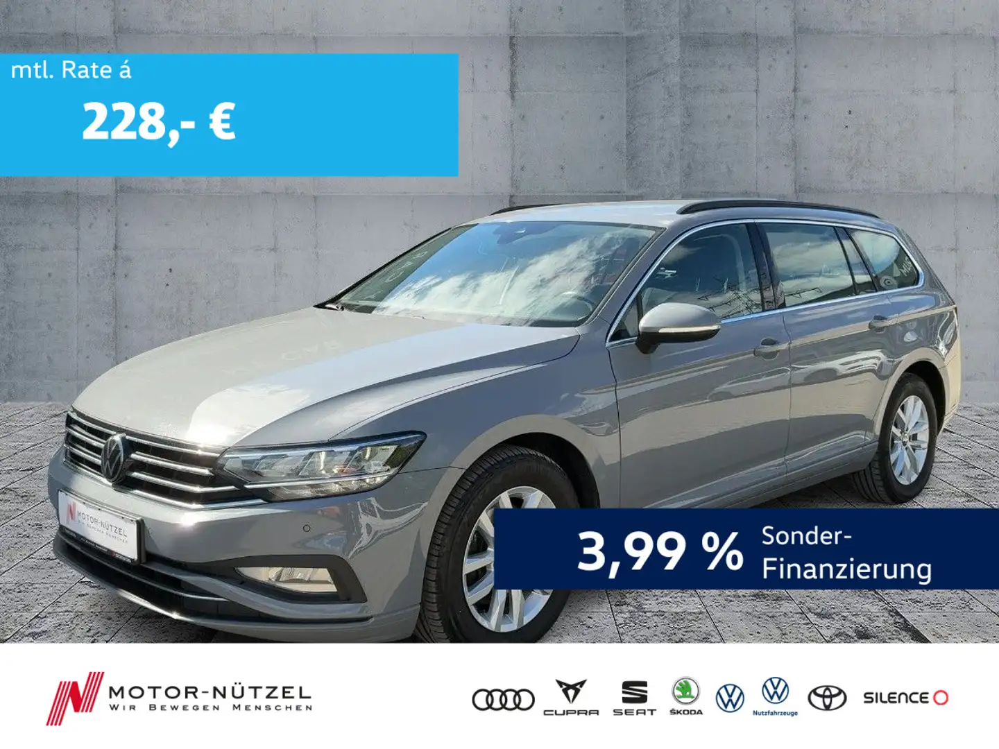 Volkswagen Passat Variant 2.0 TDI DSG BUSINESS LED+NAV+SHZ Grijs - 1