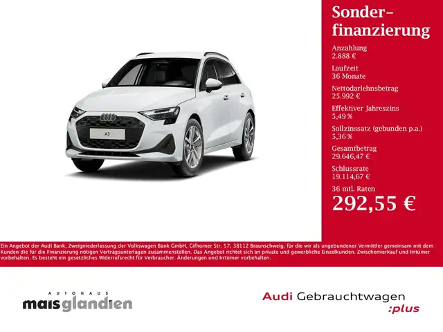 Audi A3 Sportback 30 TDI Navi+ ACC eHeck Kamera LED