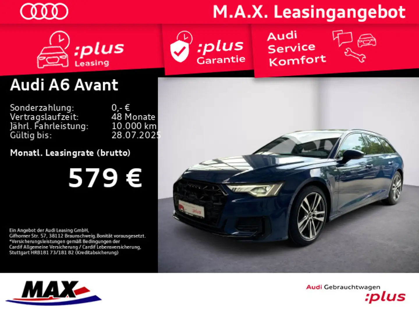 Audi A6 50 TDI S-LINE QU +KAMERA+AHK+PANO+OPTIK Blau - 1