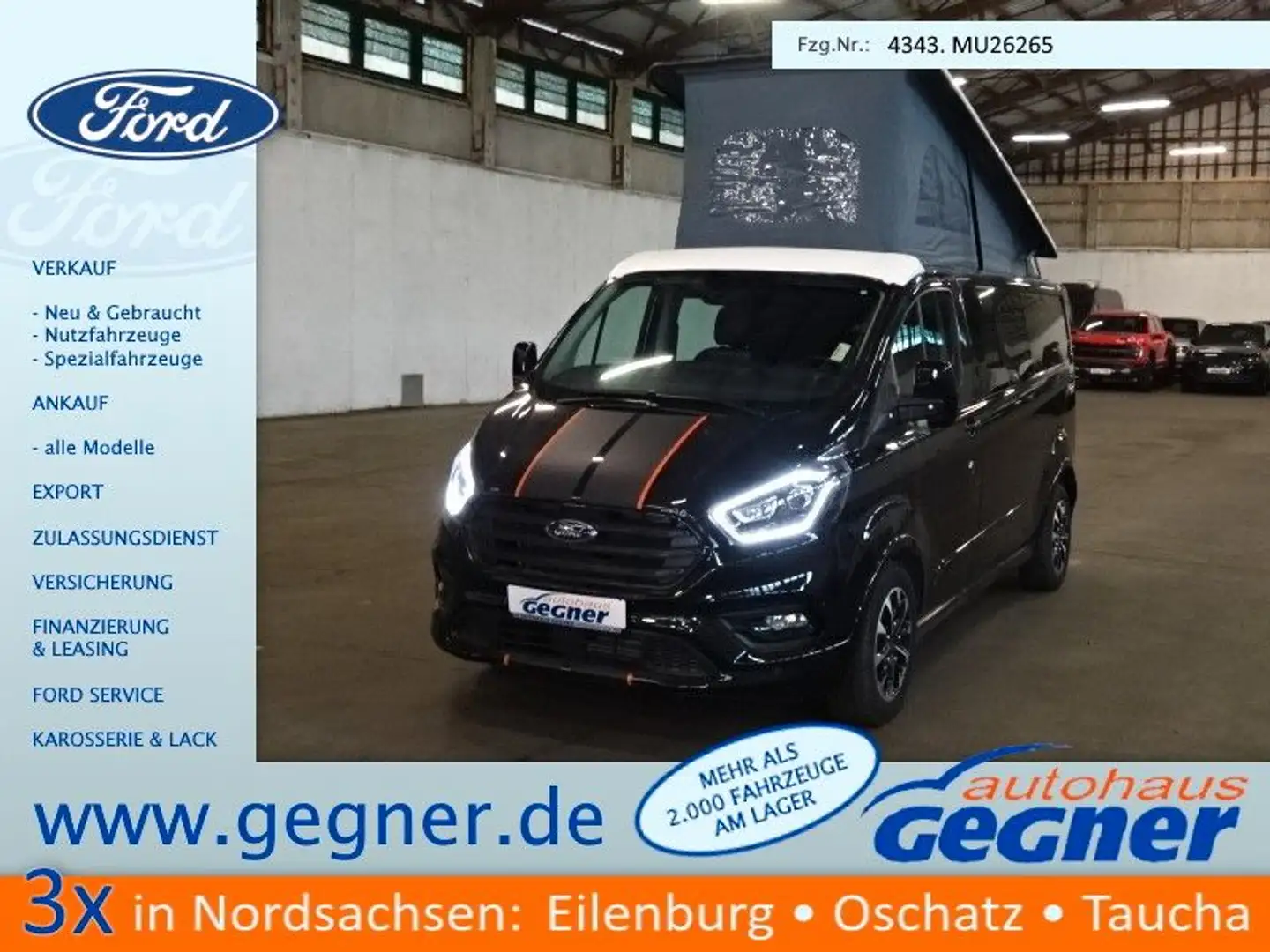 Ford Transit Custom L2 Sport Aufstell ähn Nugget Plus Schwarz - 1