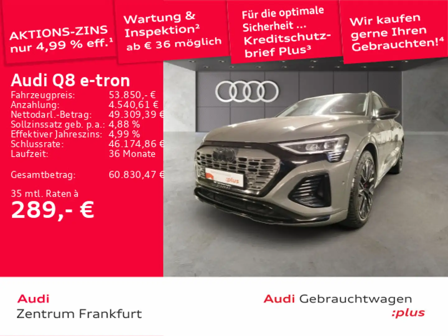Audi Q8 e-tron 55 quattro S line MatrixLED Luft HuD A Grau - 1