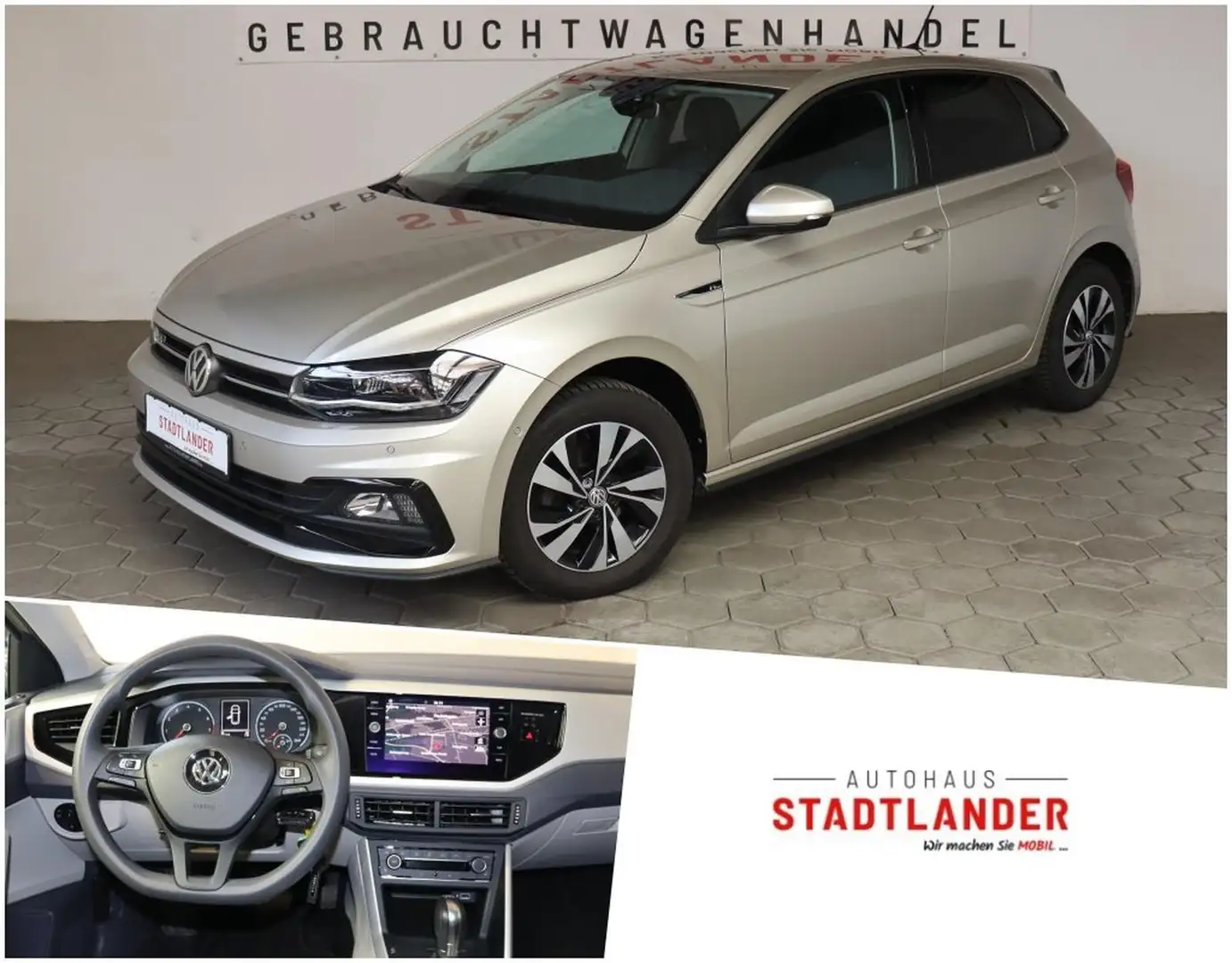 Volkswagen Polo VI 1.0 DSG Comfortline R-Line LED*NAVI*SHZ*ACC Plateado - 1