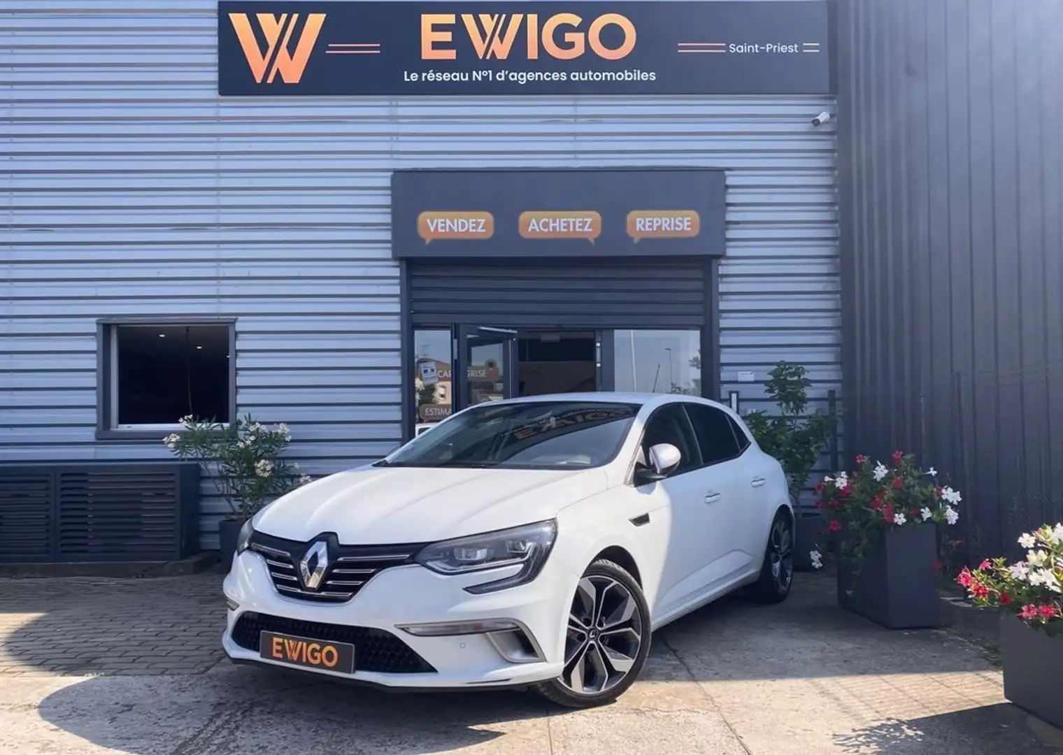 Renault Megane 1.2 tce 130ch gt-line edc7 caméra carplay Blanc - 1