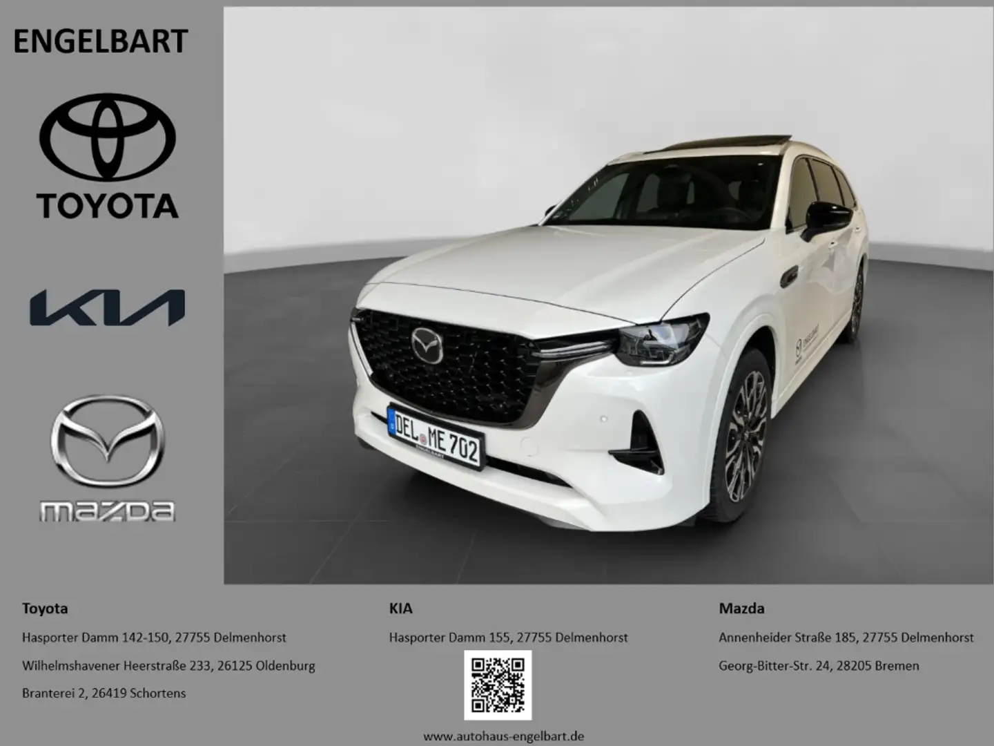 Mazda CX-80 Homura Plus AWD 3.3 e-SKYACTIV-D 254 HUD El. Panod Weiß - 1