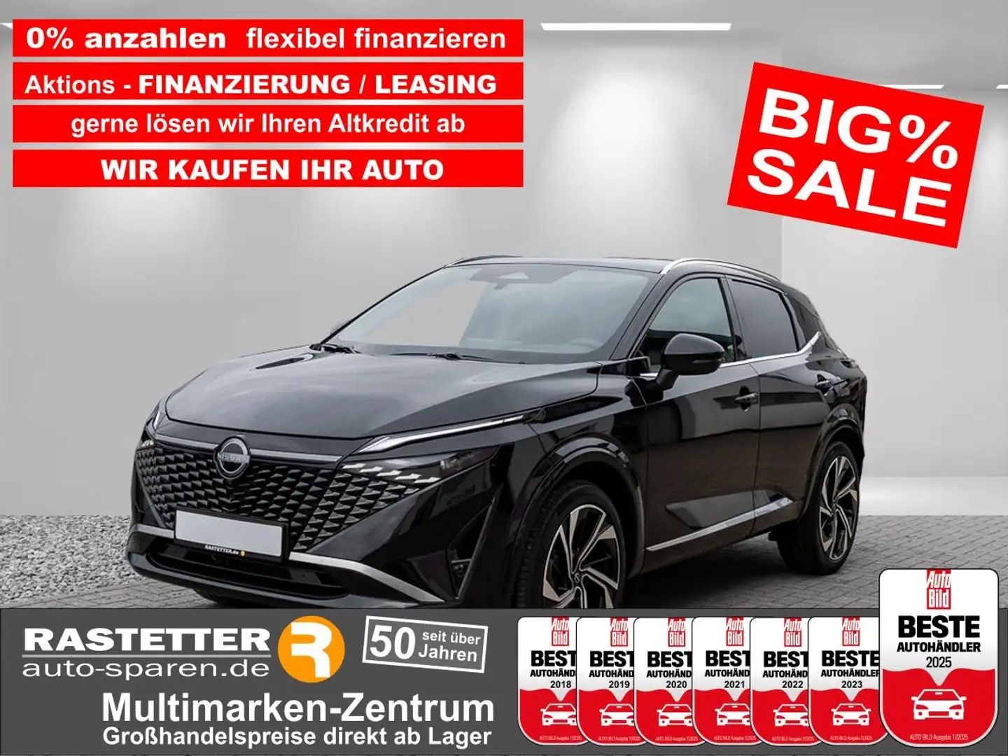 Nissan Qashqai tekna Plus facelift+Leder+Pano+20Z+ProPILOT+Bose+M Schwarz - 1