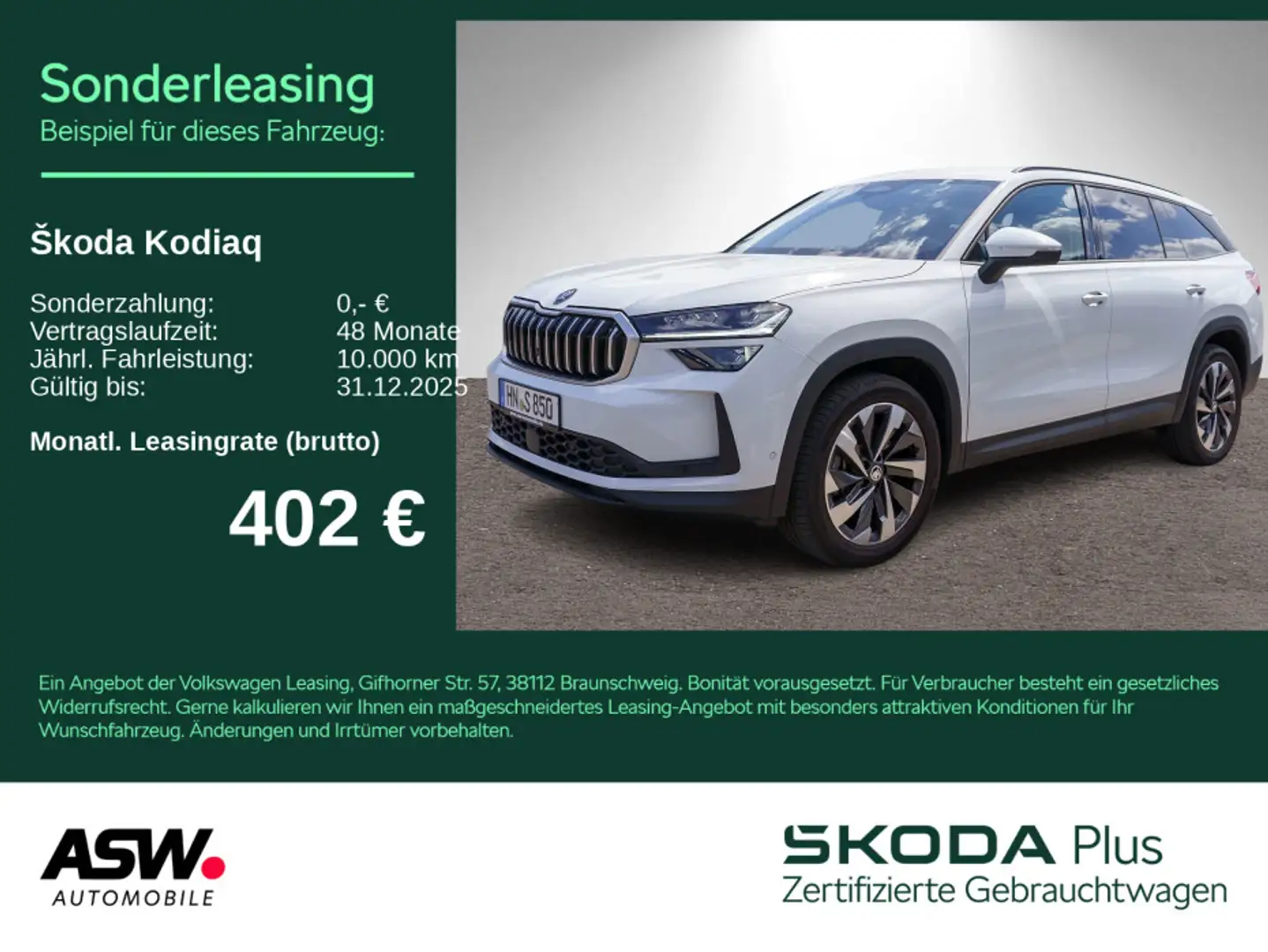 Skoda Kodiaq Selection 4x4 2,0TDI DSG LED NAVI ACC AHK Weiß - 1