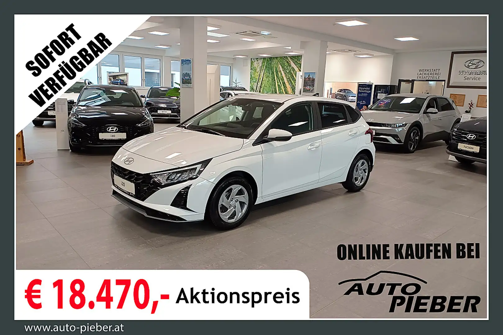 Hyundai i20 1,0 T-GDI GO! *LED*Navi*Klima* Weiß - 1