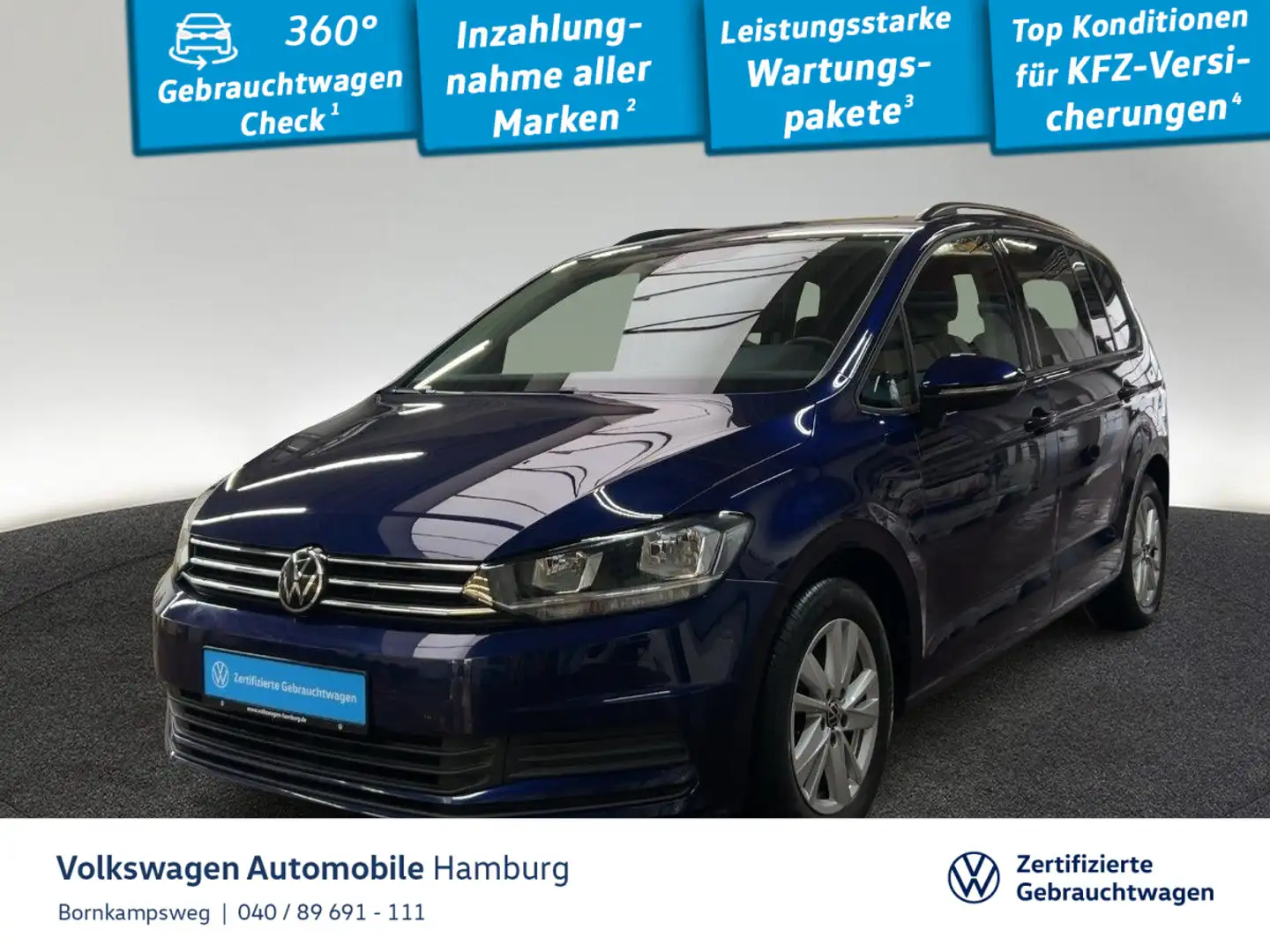 Volkswagen Touran 1.5 TSI Comfortline PDC Sitzhzg 7 Sitze Blau - 1
