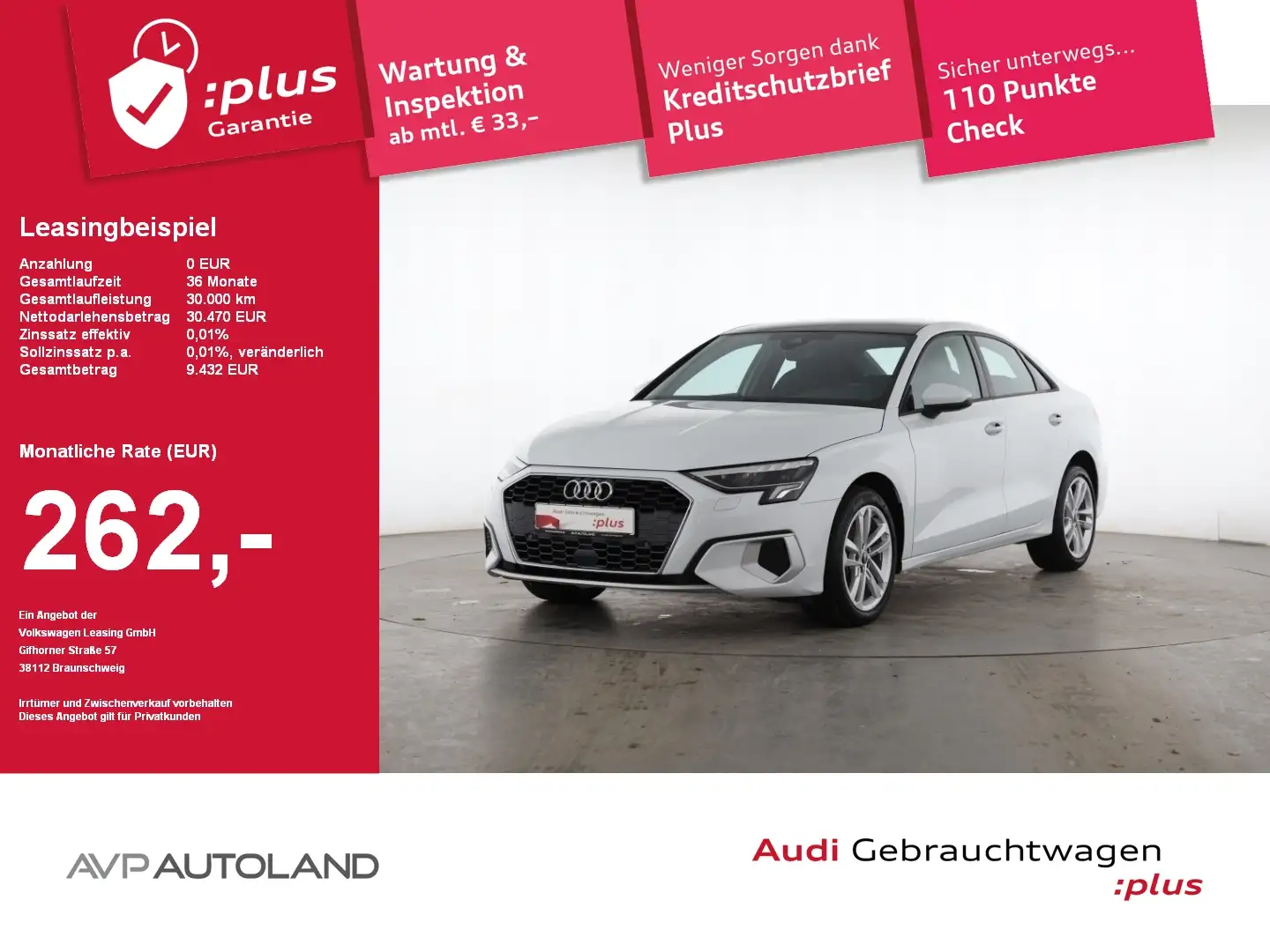 Audi A3 Limousine 30 TFSI S tronic advanced |AHK|LED Wit - 1