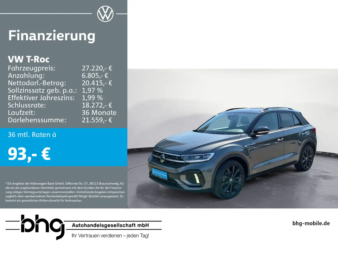 Volkswagen T-Roc 1.0 TSI *R-LINE* *BLACK-STYLE*AHK*beatsAud Grau - 1