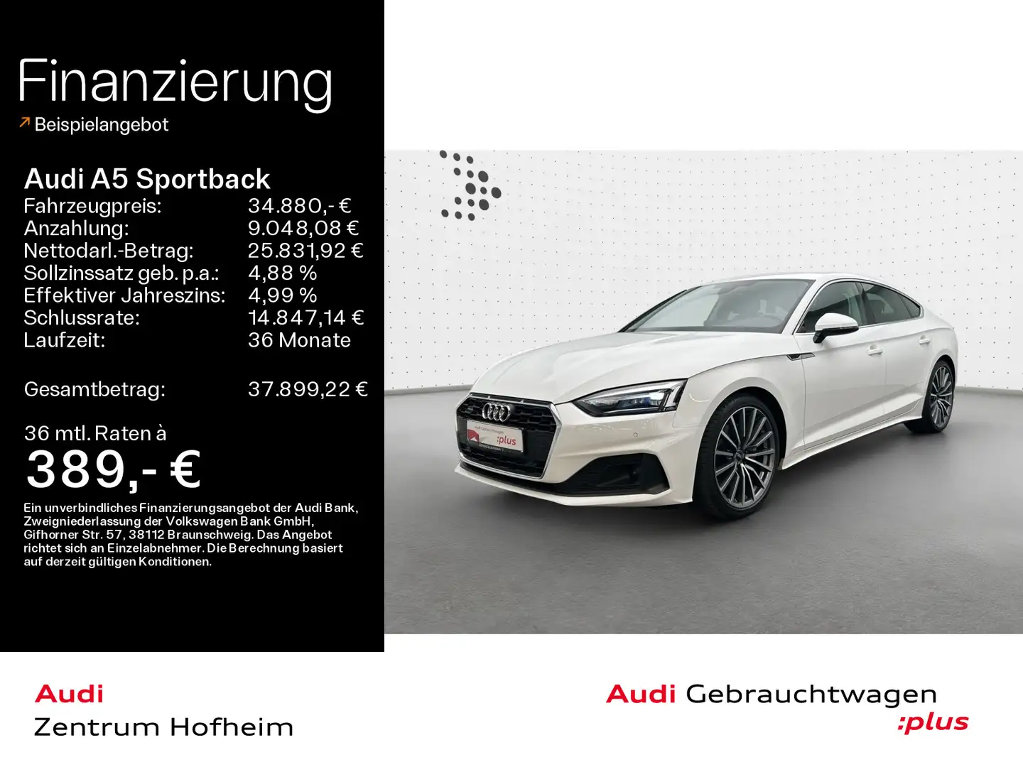 Audi A5 40 TDI qu S tro*Standh*LED*Virtual* Weiß - 1