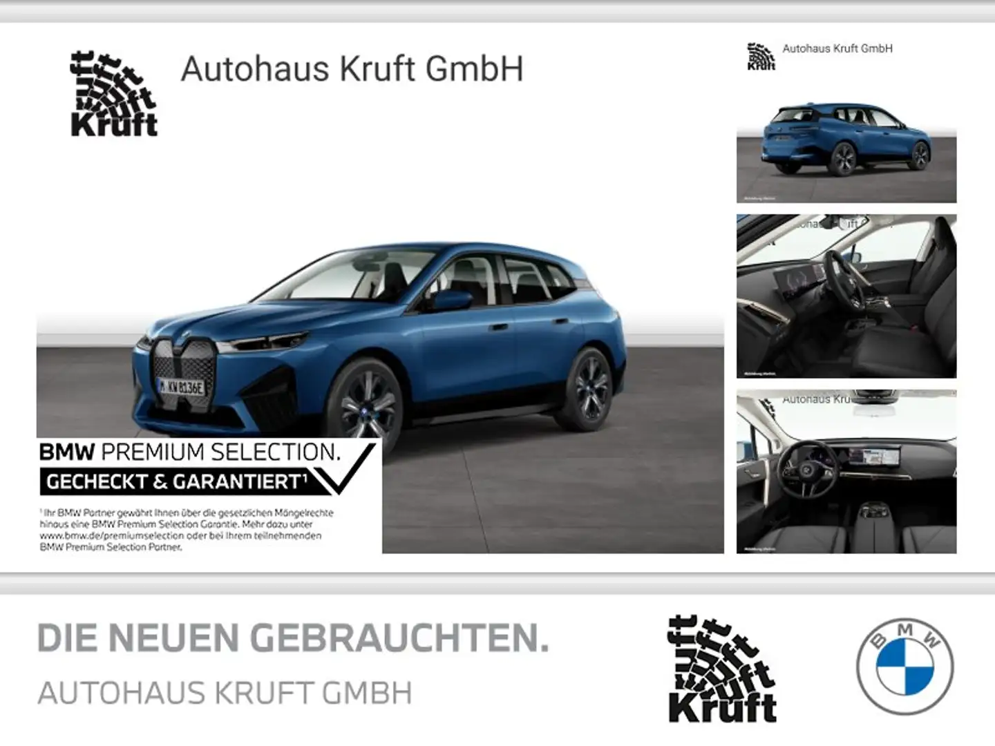 BMW iX xDrive40 SPORTPAKET+KAMERA+LM21+SITZHZ+DAB Modrá - 1
