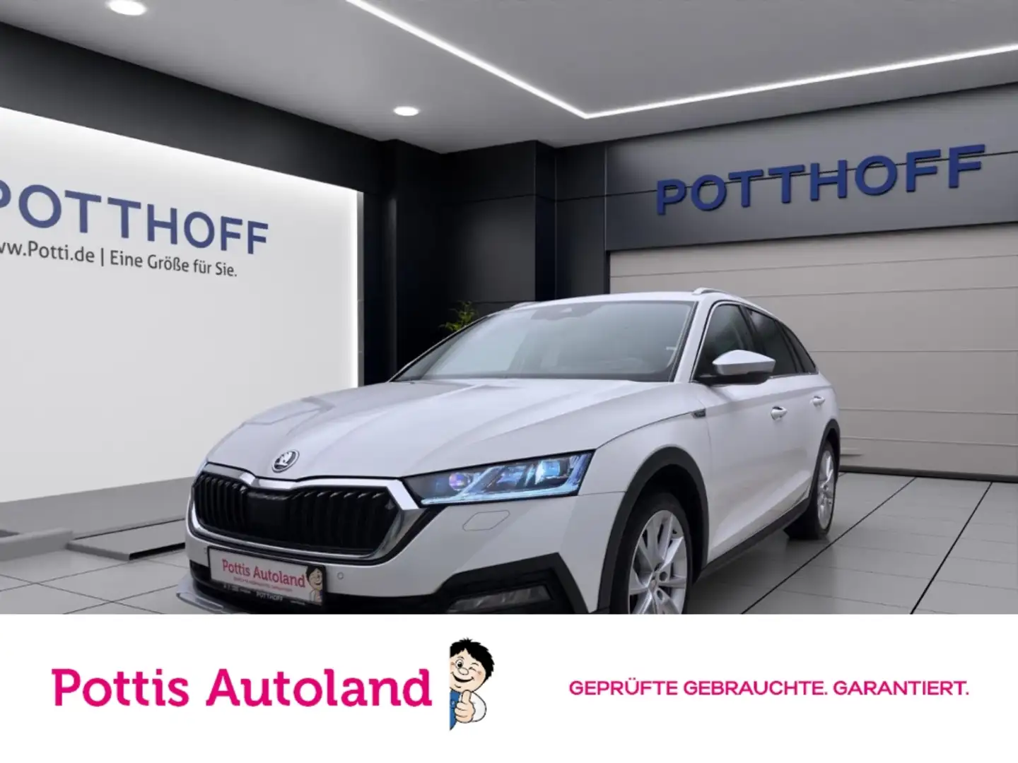 Skoda Octavia Combi 2.0 TDI DSG 4x4 SCOUT NAVI AHK LED SHZG Weiß - 1