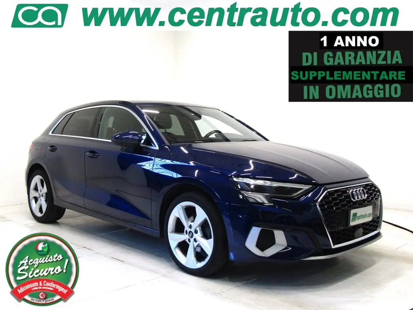 Audi A3 SPB 30 TFSI 1.0 TFSI S tronic Advanced MHEV 110CV Blu/Azzurro - 1