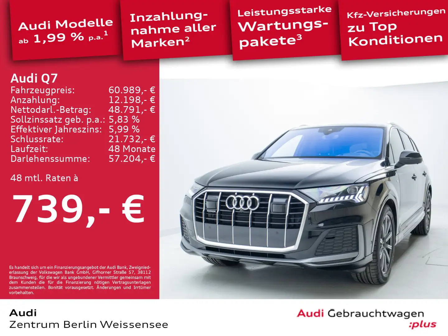 Audi Q7 50 TDI TIPT*QUA*S-LINE*MATRIX*HUD*PANO*LUFT** Schwarz - 1