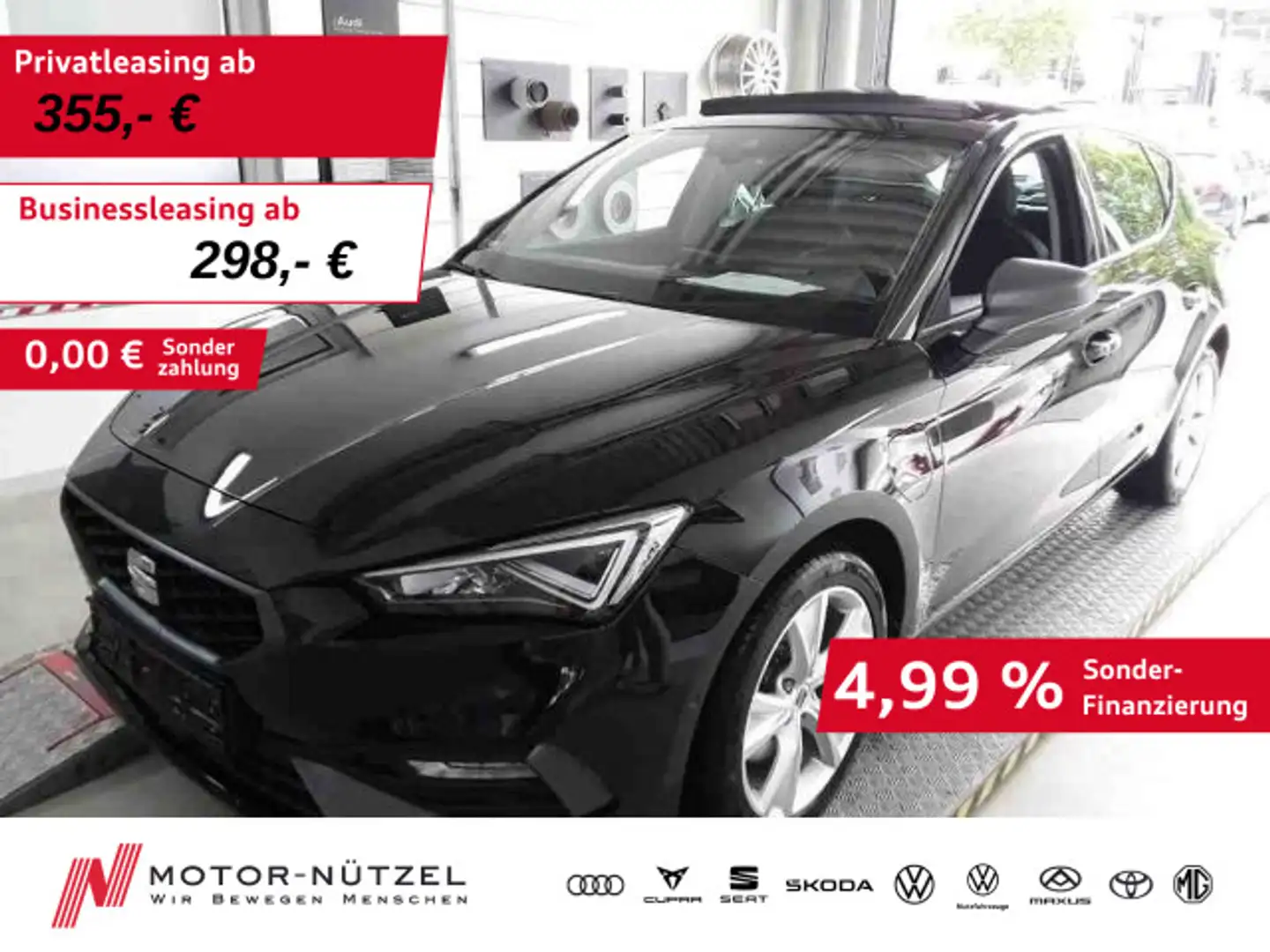 SEAT Leon 1.4 TSI e-Hybrid FR LED+ACC+NAV+PANO+SHZ+VC Schwarz - 1