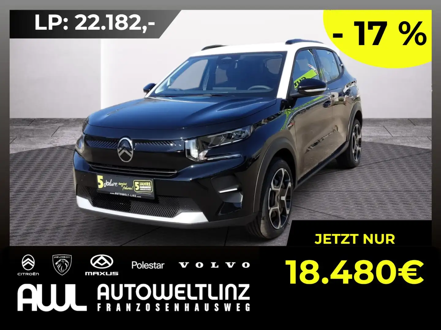 Citroen C3 Turbo 100 PS PLUS LED+PDC+HUD+SpurH Schwarz - 1