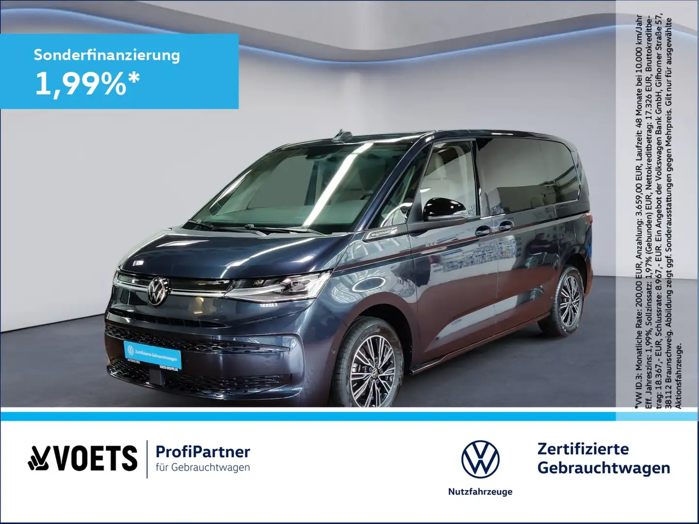 Volkswagen T7 Multivan Life 2.0 TDI DSG MATRIX-LED+PANO+SHZ Синій - 1