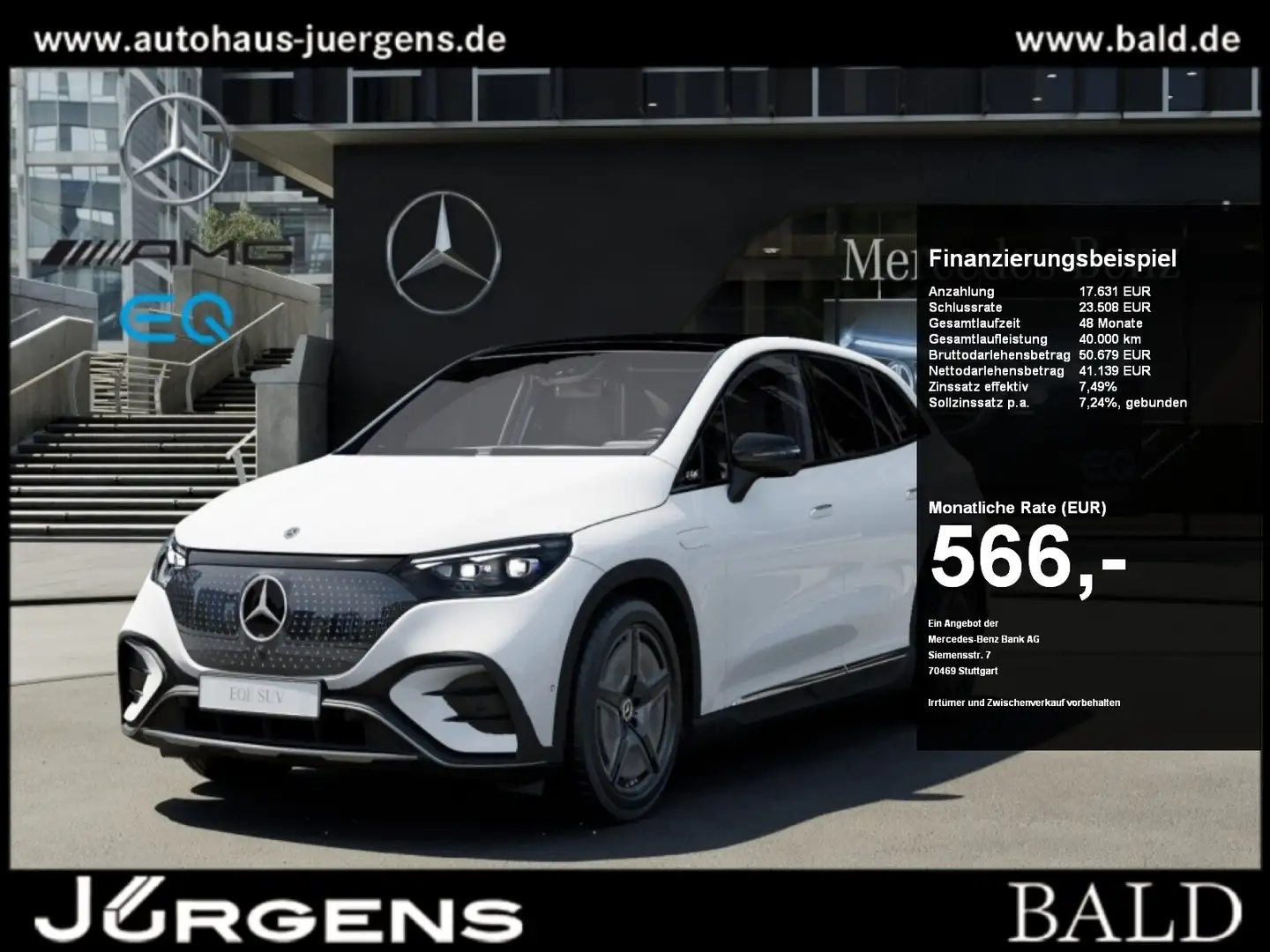 Mercedes-Benz EQE SUV EQE 300 SUV AMG+AHK+Burm3D+Pano+Digital+Distr+AHK Weiß - 1