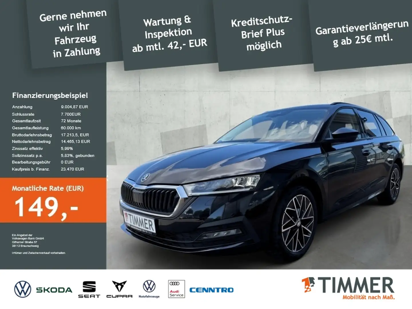 Skoda Octavia Combi 2.0 TDI DSG CLEVER *AHK *LED *ACC *NAVI *R- Schwarz - 1