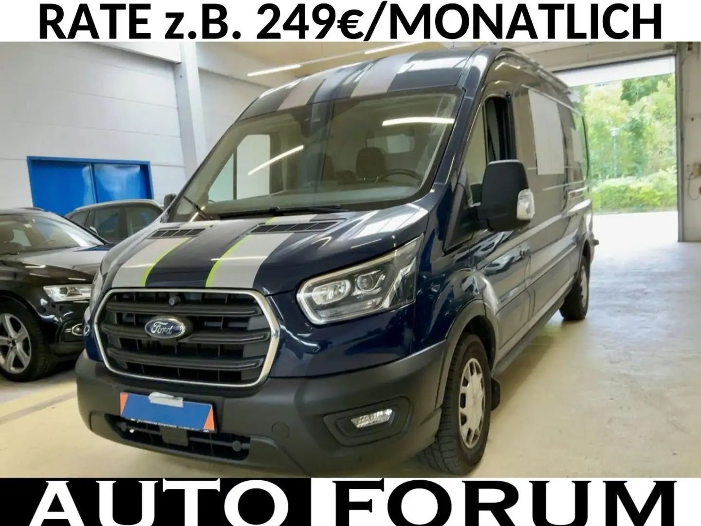 Ford Transit 2.0 D L3H2 3,5t AUTOMATIK AHK KLIMA CAM Blau - 1