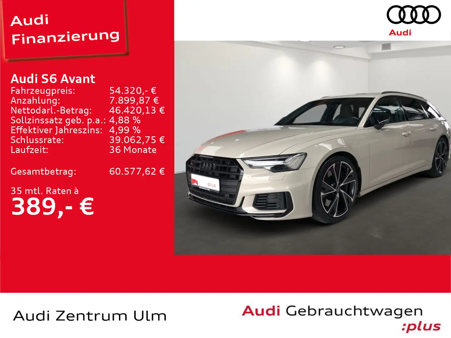 Audi S6 TDI qu. SIAMBEIGE 21 AHK B&O HuD MATRIX Beige - 1