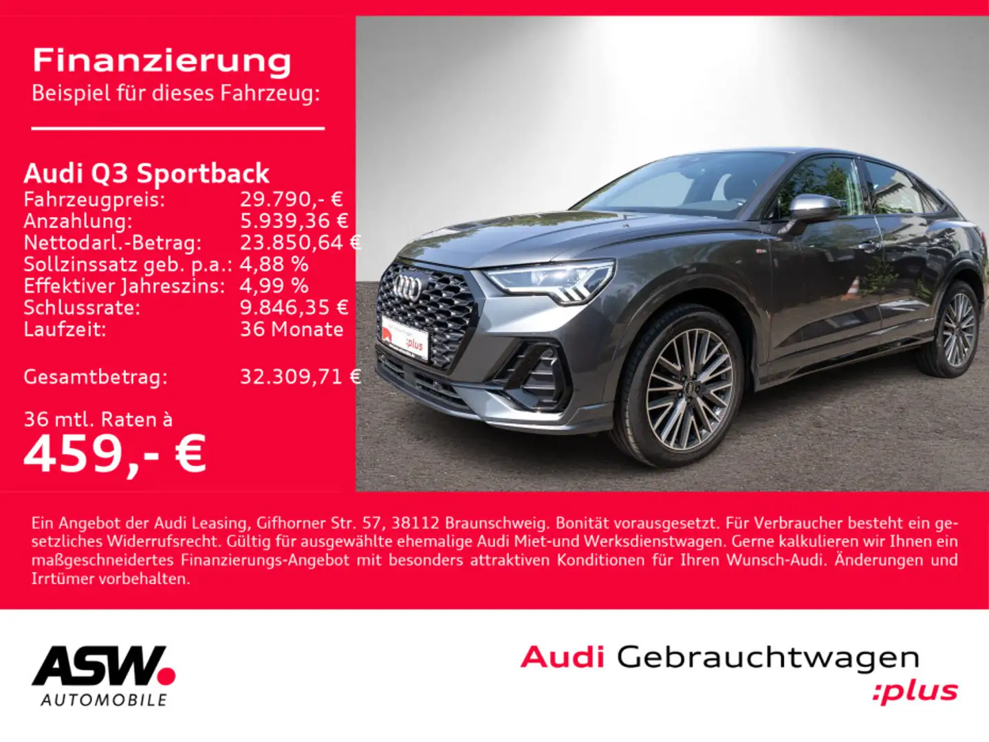 Audi Q3 S line 35TDI Stroni Navi LED RFK VC Grau - 1
