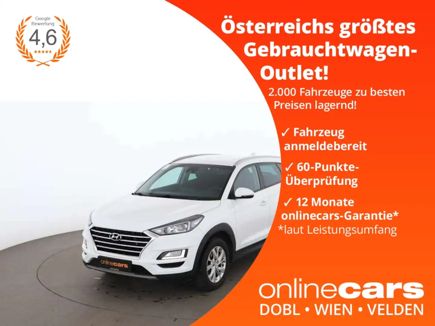 Hyundai TUCSON 1.6 CRDi Trend Aut AHK NAVI SITZHZG R-CAM Weiß - 1