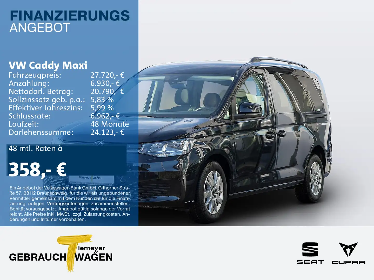 Volkswagen Caddy DSG LIFE AHK APP-CON KAMERA Zwart - 1