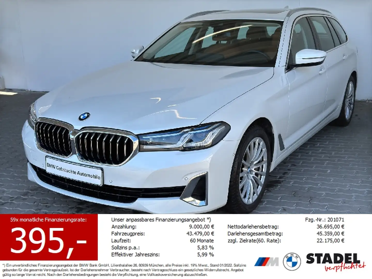 BMW 540 iA xDr Tour. Luxury Line Laser.Navi.Standhz Wit - 1