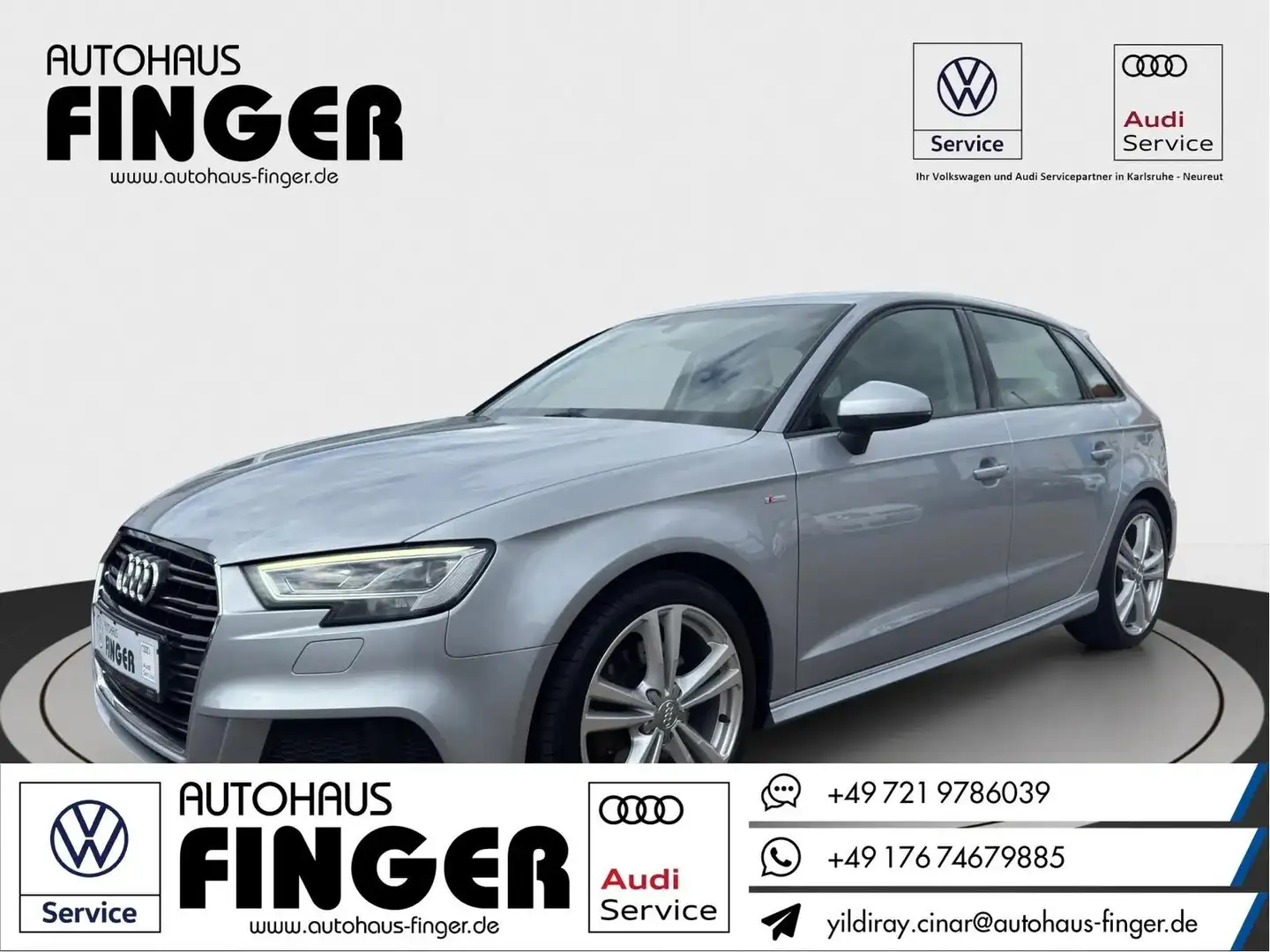 Audi A3 SB 40 TFSI quattro S tronic sport S line*LED* Silber - 1