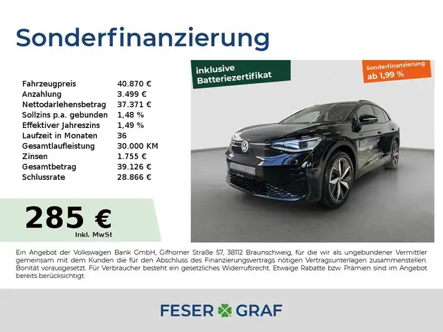 Volkswagen ID.4 GTX 250kW 77kWh Pano Navi Wärmepumpe Matrix