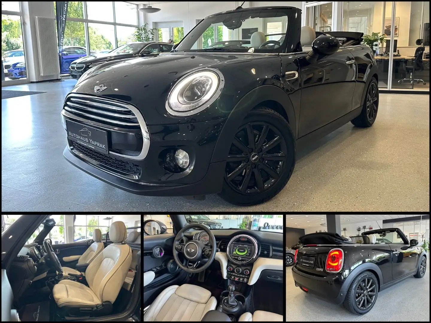 MINI Cooper Cabrio |Navi|Leder|LED|H/K|PDC|Service neu Schwarz - 1