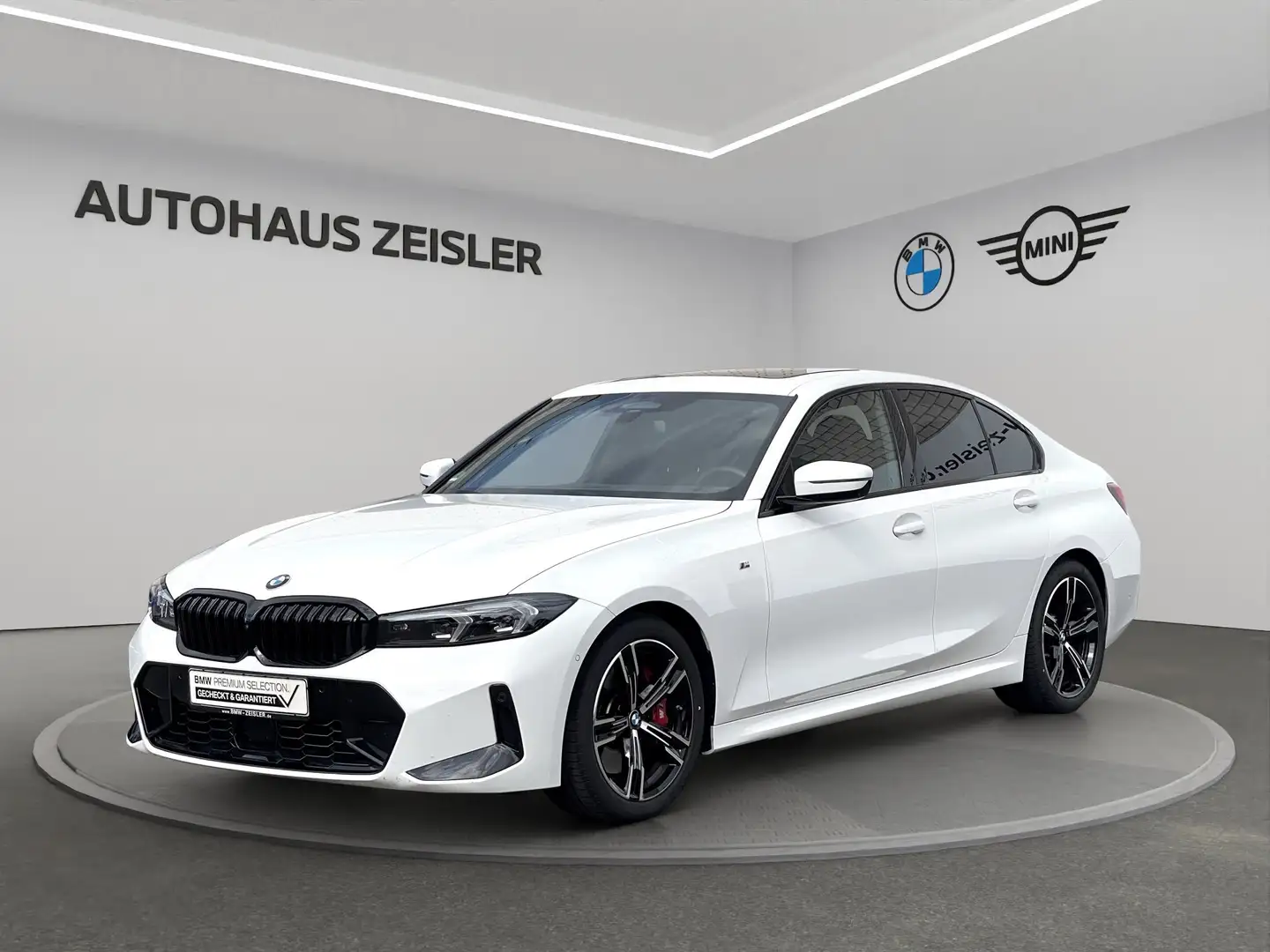 BMW 330 i Limousine M SPORTPAKET Glasdach Leder Weiß - 1