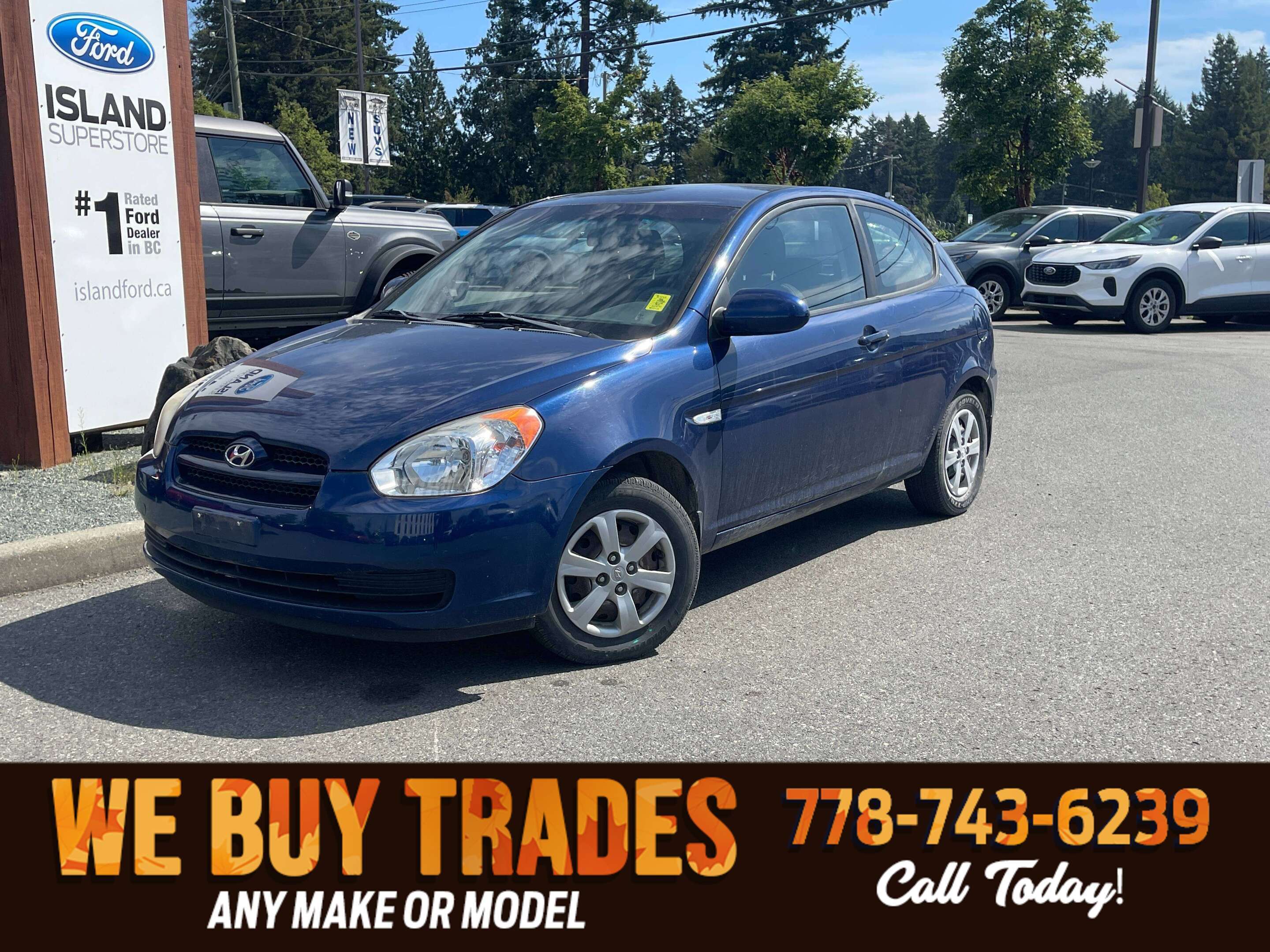 Blue 2008 Hyundai Accent Hatchback  Manual