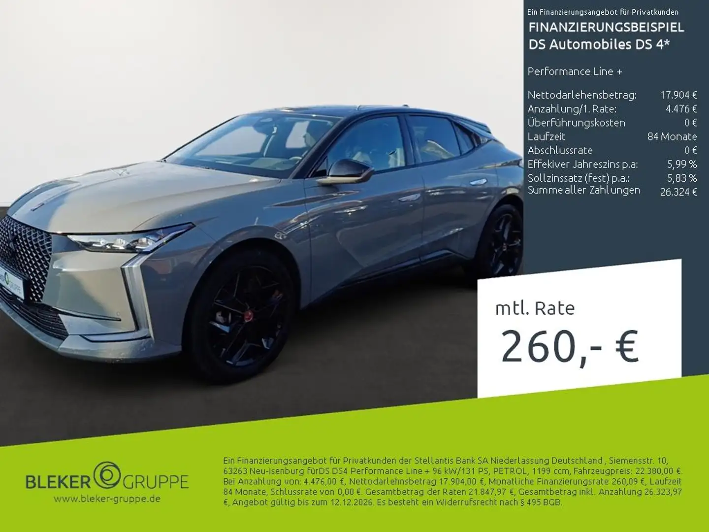 DS Automobiles DS 4 Performance Line + Gris - 1