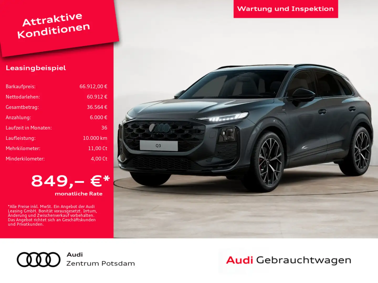 Audi Q3 SUV e-hybrid KLIMA PDC SHZ HUD PANO Grau - 1