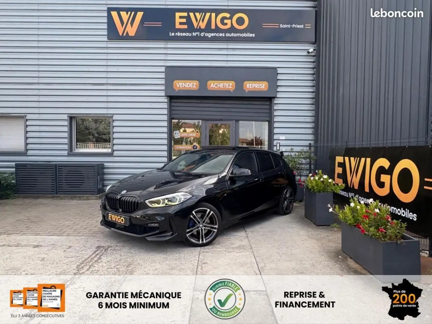 BMW 118 118 i F40 135ch M SPORT BVA Toit ouvrant- Sièges chauffants Noir - 1