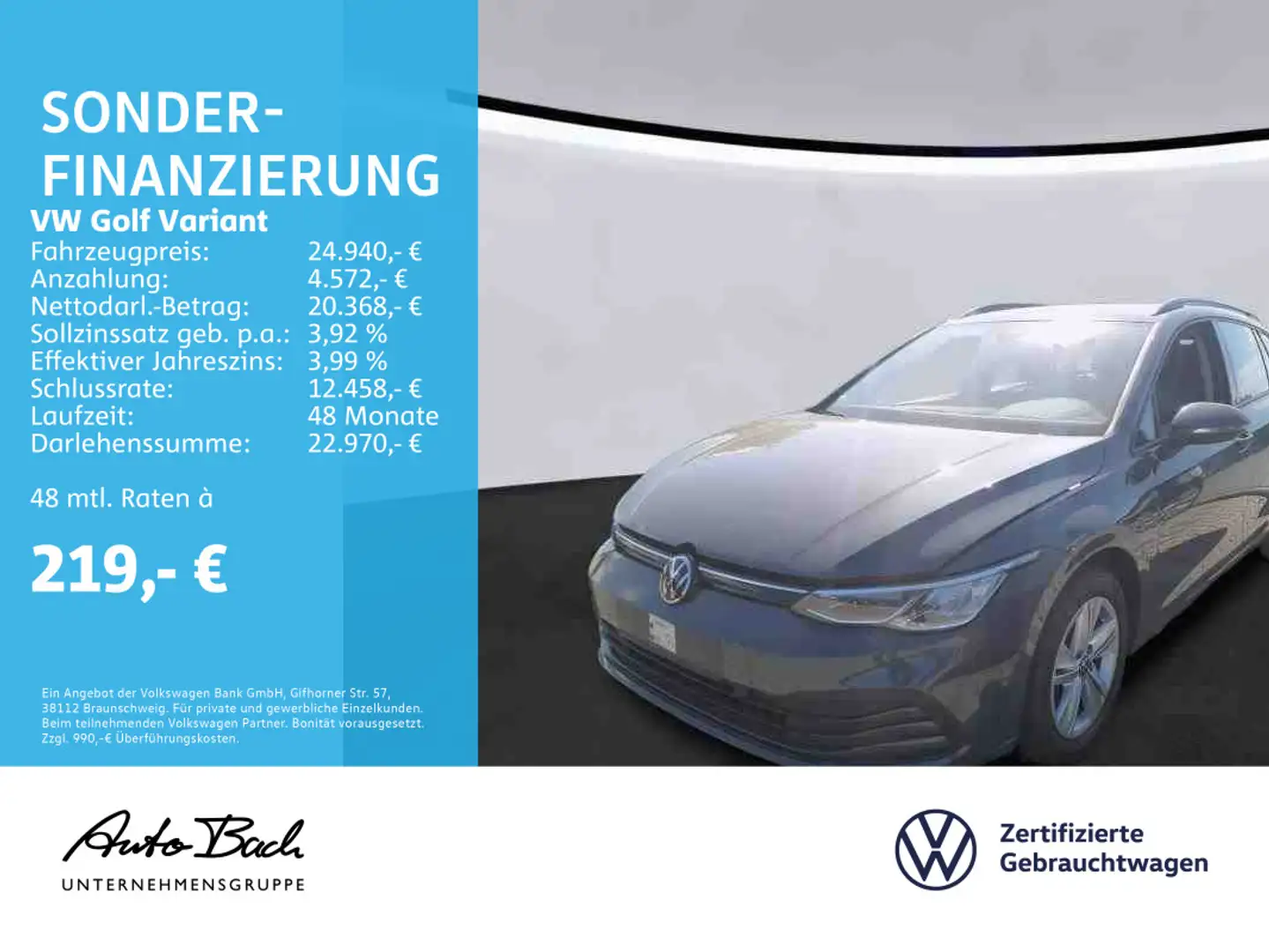 Volkswagen Golf Variant Golf VIII Variant 2.0 TDI DSG Life, Navi, LED, R Grau - 1