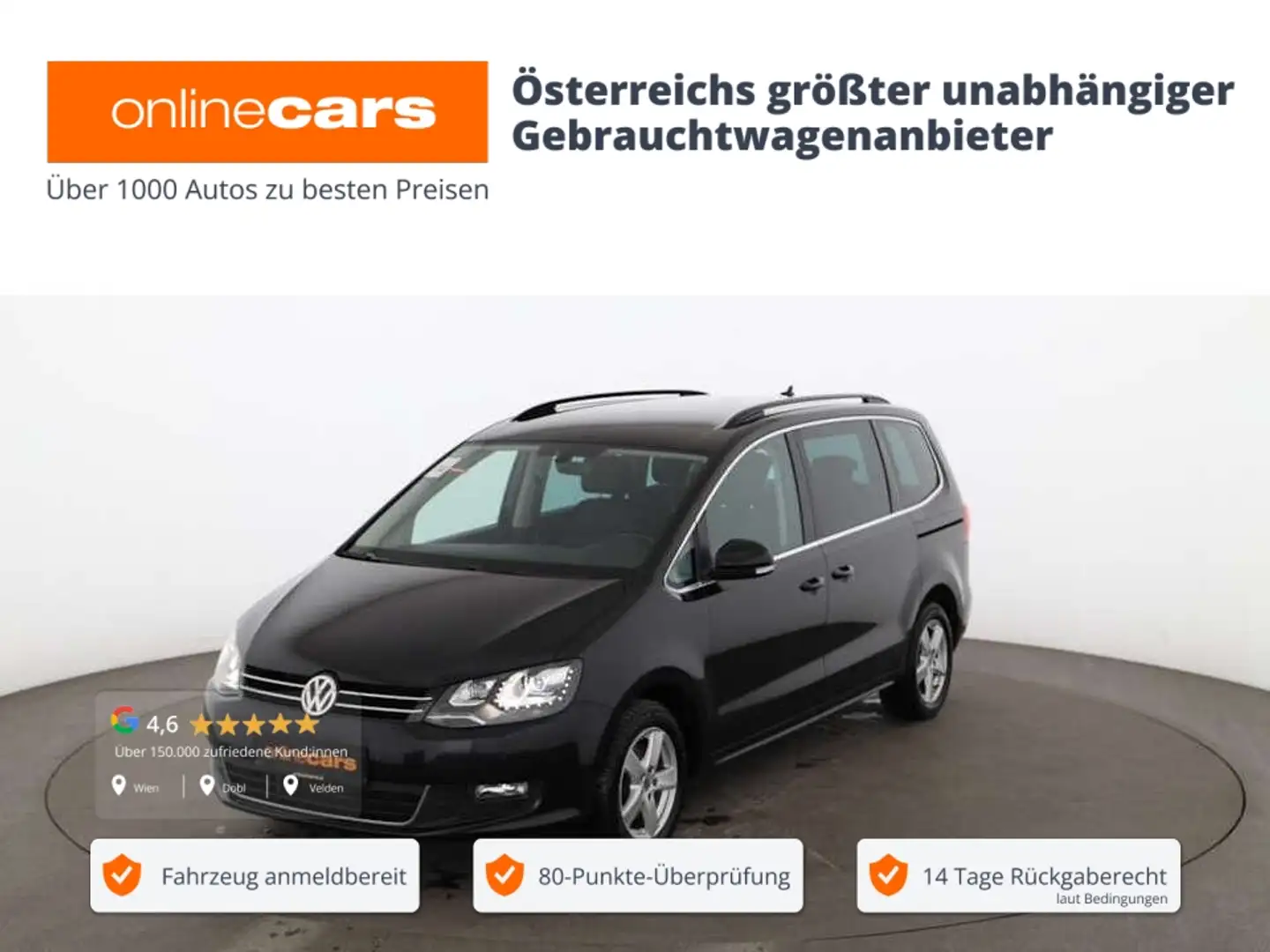 Volkswagen Sharan 2.0 TDI Comfortline XENON STANDHZG AHK NAV Schwarz - 1