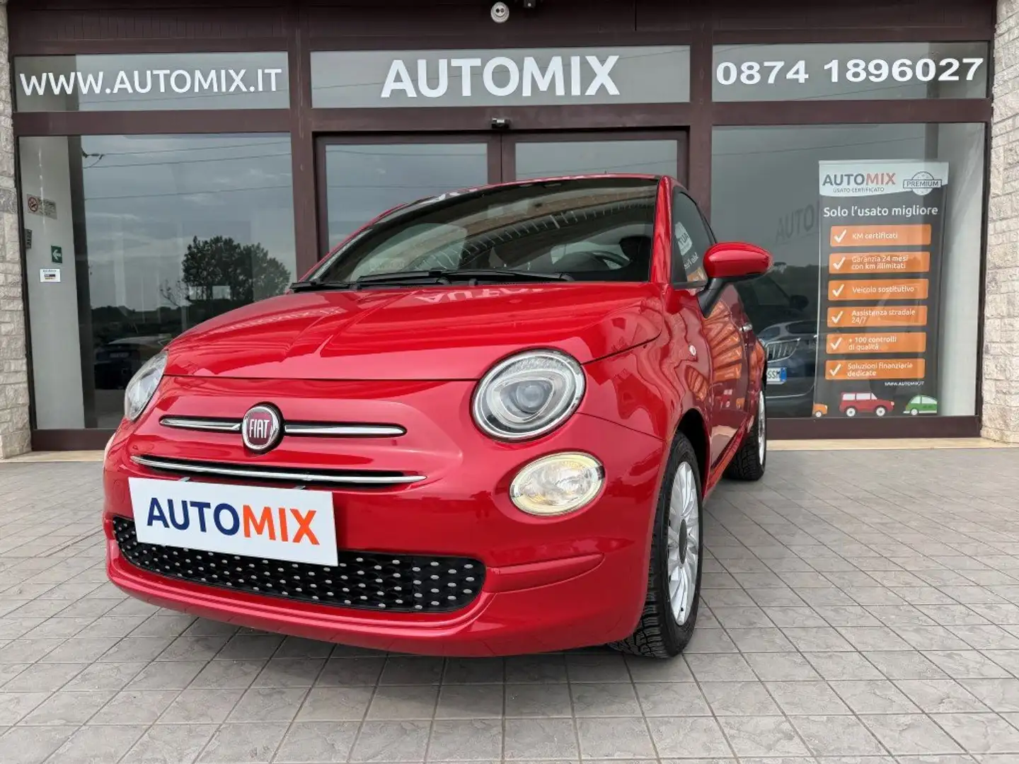 Fiat 500 1.0 hybrid Lounge 70cv 6Marce Rosso - 2