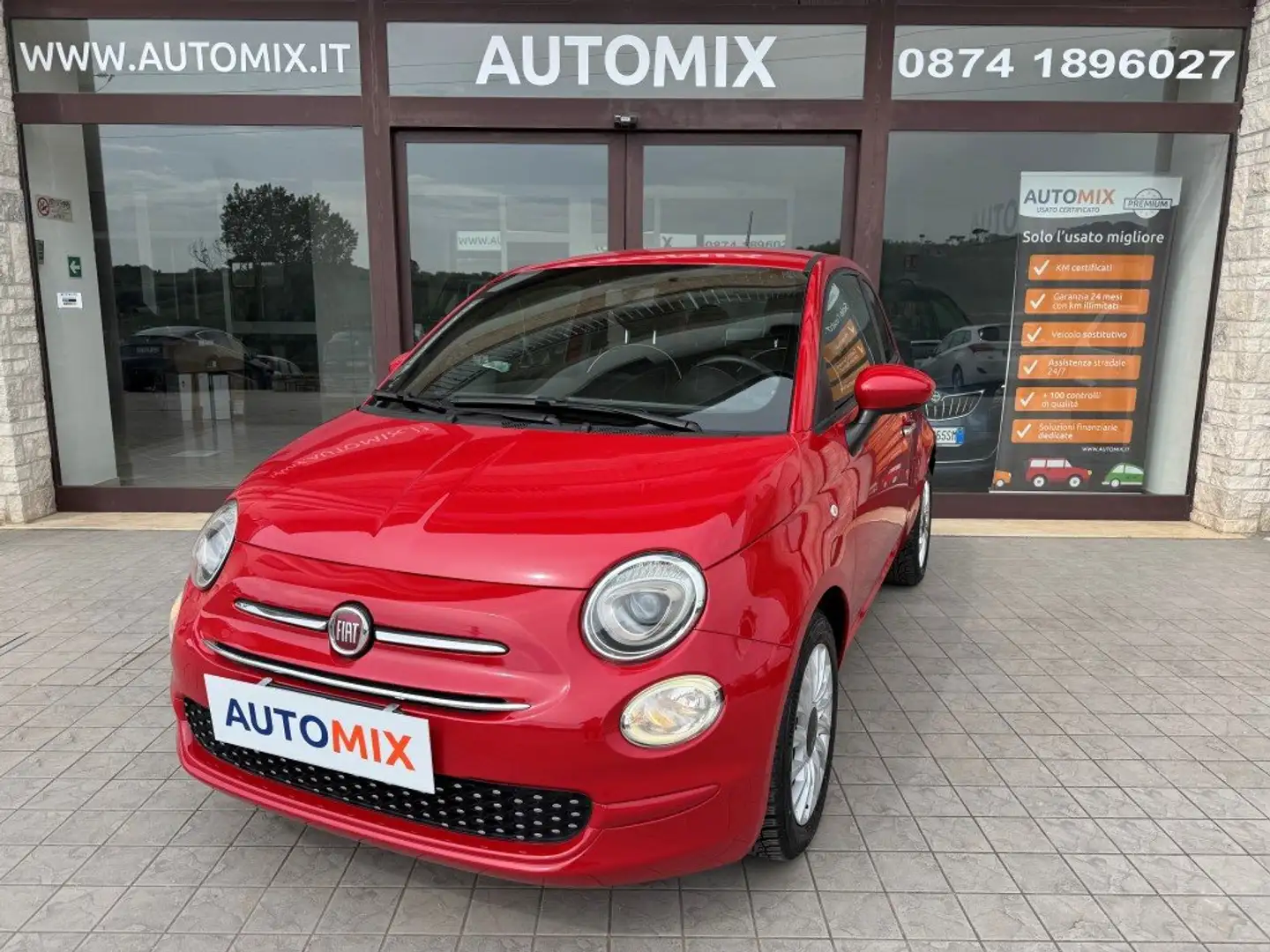 Fiat 500 1.0 hybrid Lounge 70cv 6Marce Rosso - 1