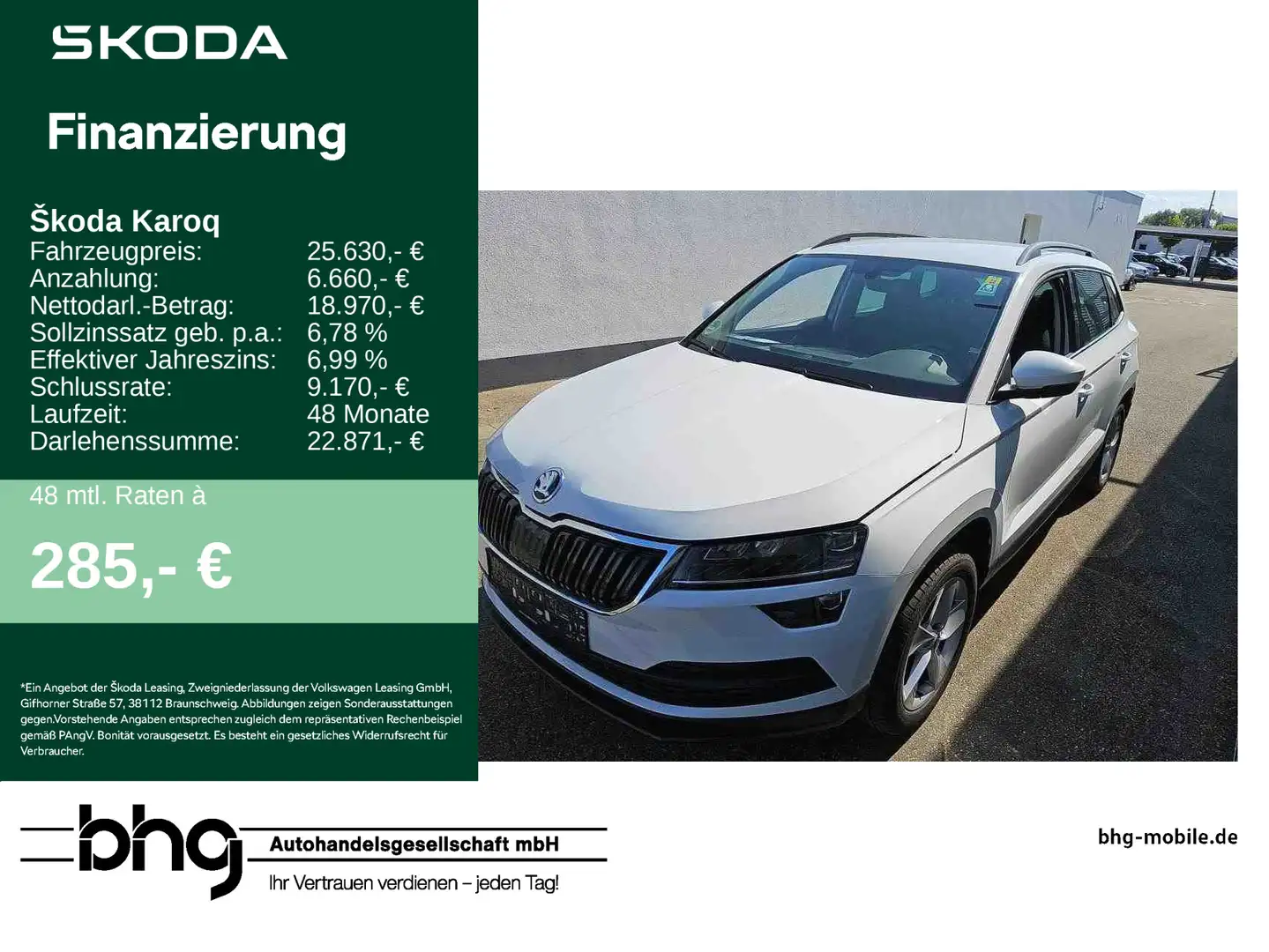 Skoda Karoq 2.0 TDI SCR Ambition ACC-Front-LaneAssist Weiß - 1