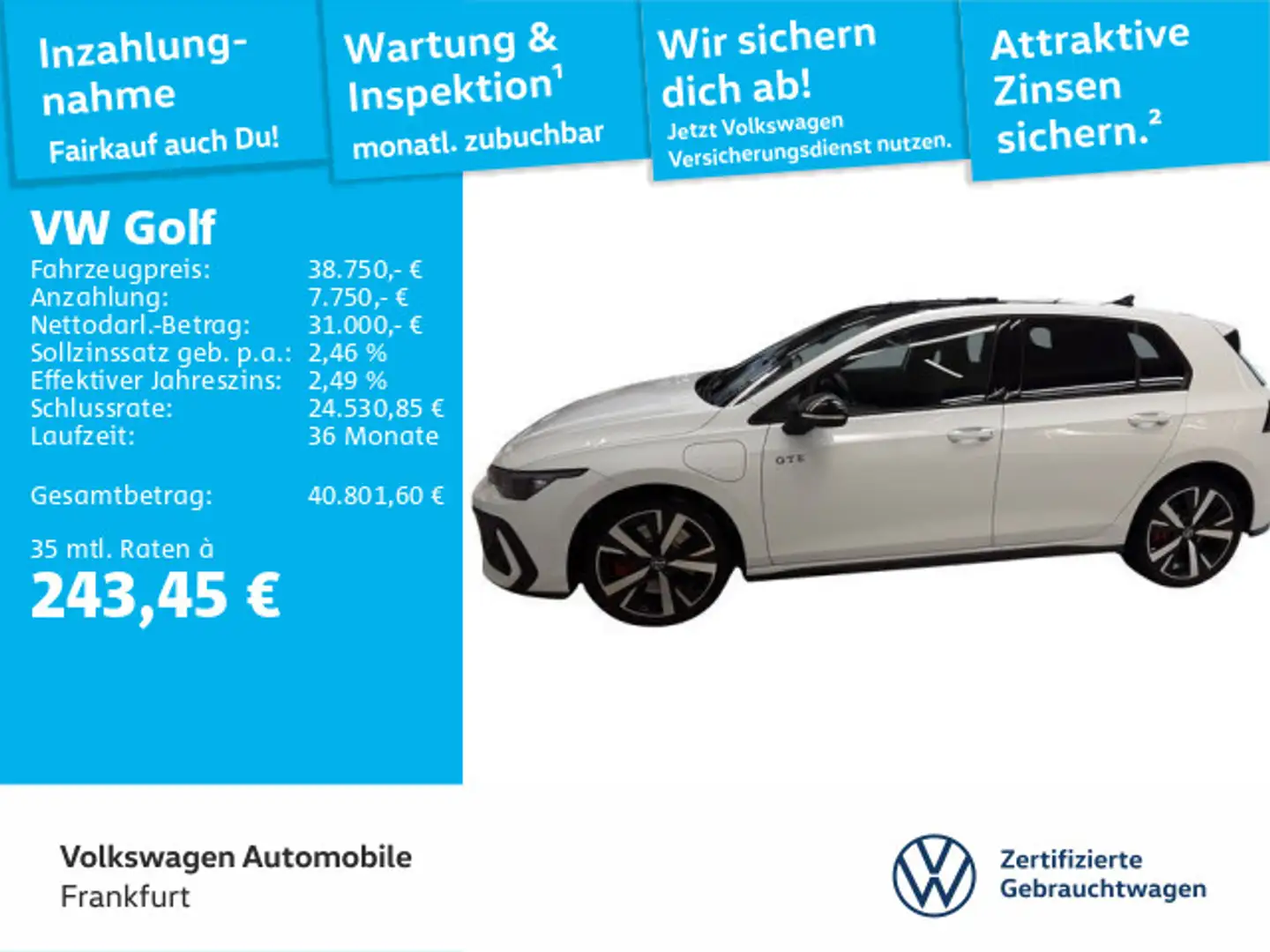 Volkswagen Golf GTE VIII 1.5 TSI DSG eHybrid GTE Black Style 18 Weiß - 1
